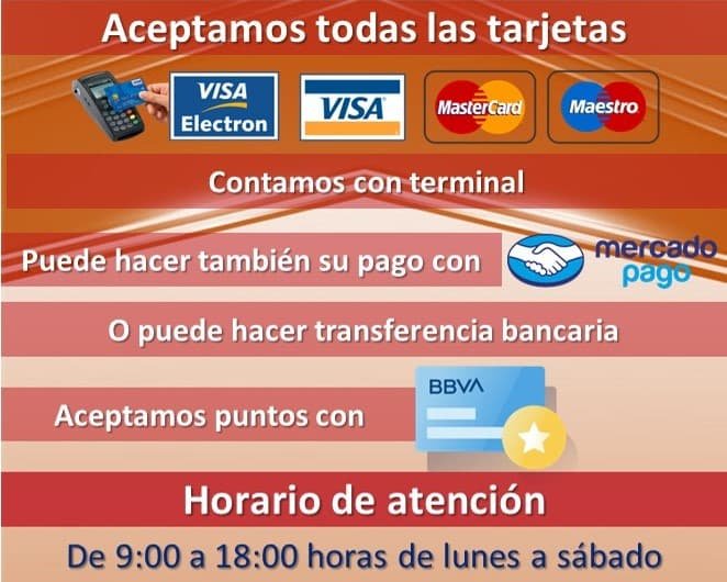 Forma de pago y horario